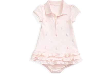 Платье Polo Ralph Lauren Kids Baby Girls Ruffled Polo Dress & Bloomers Set (Infant)