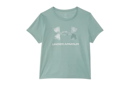 Under Armour Kids Tech Big Logo Print Short Sleeve T-Shirt (Big Kid) silica green/hydro green