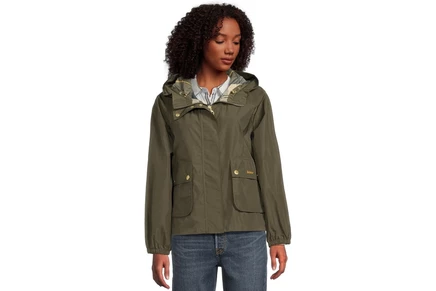 Женская короткая куртка Barbour Mae, оливковая/тартан
