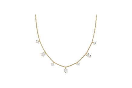 Унисекс ожерелье Kendra Scott Cailin Delicate Strand, золото с белыми фианитами