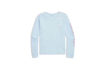 Детская футболка Vineyard Vines Kids с длинным рукавом, светло-голубая