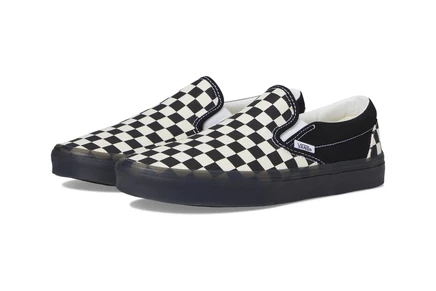 Унисекс кеды Vans Classic Slip-On клетчатые, бело-черные