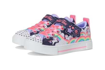 Женские кроссовки SKECHERS KIDS Twinkle Sparks - Jumpin Clouds 314809L (Little Kid) navy/multi