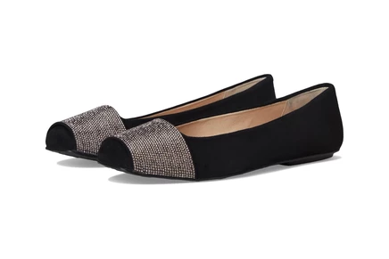 Женские балетки French Sole Via кожаные, чёрные