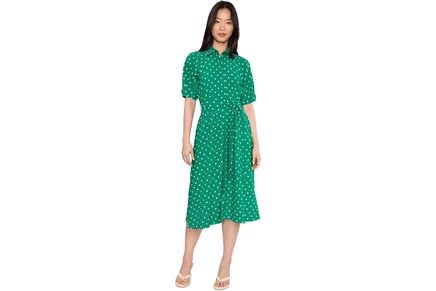 Платье Calvin Klein Polka Dot Gauze Self Tie Shirt Dress