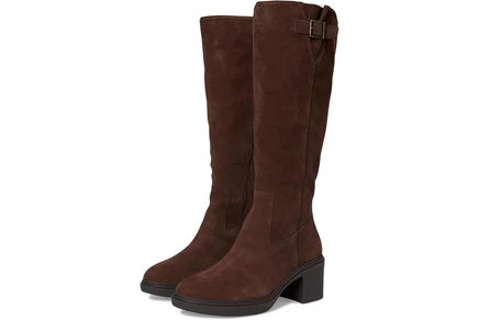 coffee suede wide calf