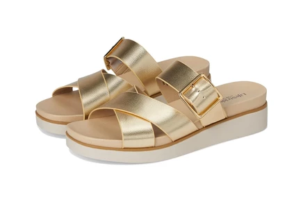 LifeStride Getaway gold faux leather