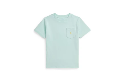 Детская футболка Polo Ralph Lauren Kids с карманом, голубая