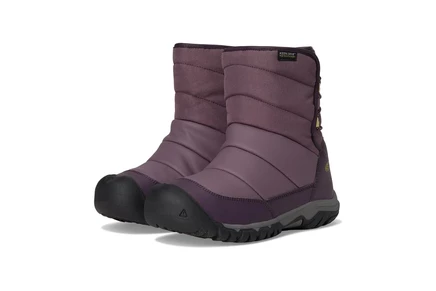 Детские ботинки KEEN Puffrider, чёрно-сливово-зелёные