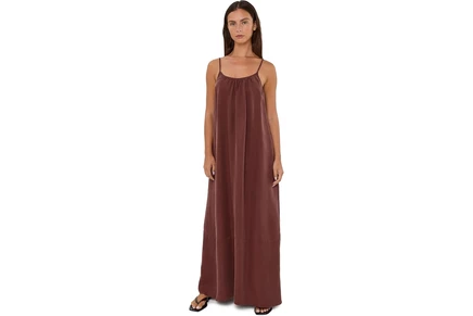 Beyond Yoga Sunkissed Cupro Maxi Dress iced mocha