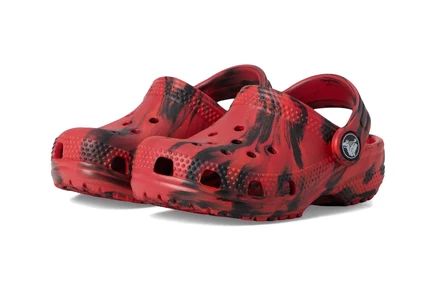 Детские сабо Crocs Classic Marbled Tie-Dye, мраморно-черные