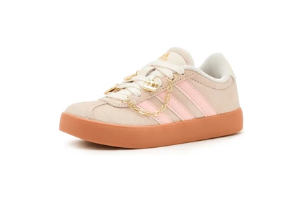 adidas Kids VL Court 3.0 Shoes (Little Kid/Big Kid) crystal linen/blush pink/off white