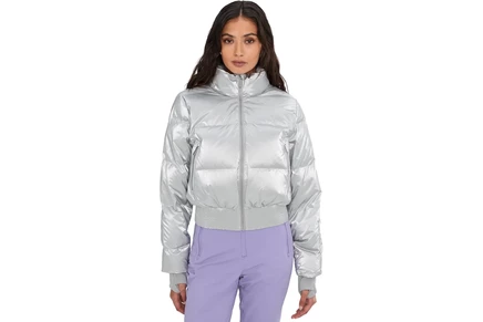 Женская лыжная куртка Sweaty Betty Cropped, серебристая