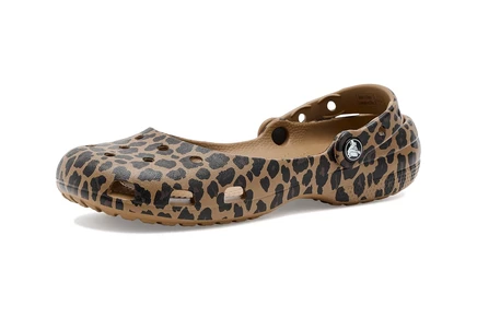 Женские балетки Crocs Classic Ballet, сепия/леопардовый