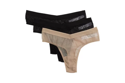 Hanky Panky Mesh High Cut Thong 3-Pack black/black/chai