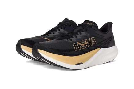 Унисекс кроссовки Hoka Rocket X 3, черно-золотистые