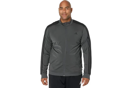 Мужская тренировочная куртка adidas essentials 3-stripes, темно-серая