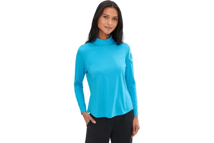 Женский топ Jamie Sadock Sunsense Crossover Mock Neck, синий