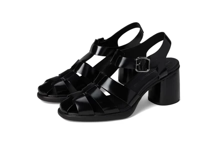Роскошные сандалии на рыбацком каблуке ECCO со скульптурным рисунком 55 black