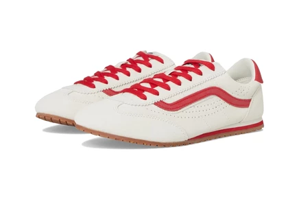 Унисекс кроссовки Vans Super Lowpro, замша, marshmallow/racing red