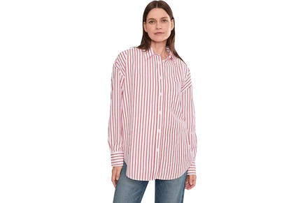 Faherty Coastal Poplin Relaxed Shirt summer sail stripe
