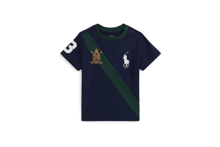 Детская футболка Polo Ralph Lauren Big Pony, темно-синяя/зеленая