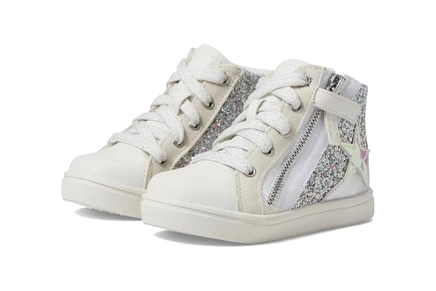 Женские кроссовки Nina Kids Yuti (Toddler/Little Kid/Big Kid) white glitter/smooth