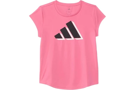 adidas Kids Cap Sleeve Poly Tee (Big Kid) pink fusion