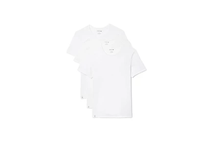 Мужская футболка Lacoste 3 шт., облегающая, белая