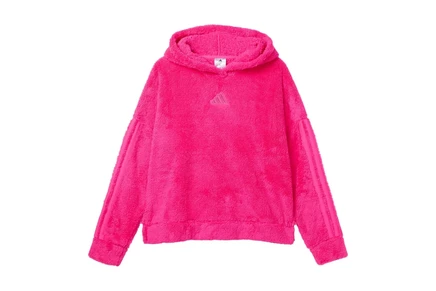 Женский свитшот adidas Kids 3-Stripes Sherpa Hooded Pullover (Big Kid)