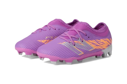 New Balance Kids Furon Team FG V8 (Little Kid/Big Kid) passion fruit/hot mango/silver metallic