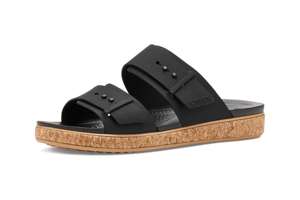 Женские босоножки на платформе Crocs Brooklyn Buckle Low, черные