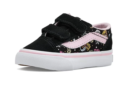 Детские кеды Vans Old Skool V, черно-розовые