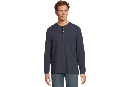 Мужской лонгслив L.L.Bean Pima Henley, тёмно-индиго