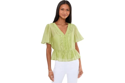 Женский топ Vince Camuto Ruffle Peplum, зелёный