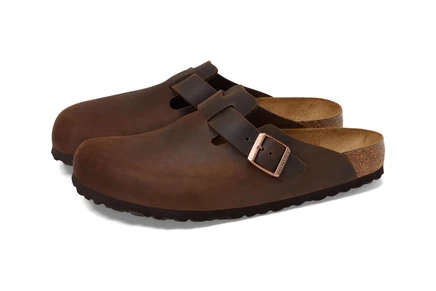 Унисекс сабо Birkenstock Boston из вощеной кожи, коричневые