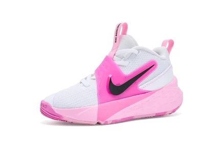 Детские кроссовки Nike Team Hustle D 12, бело-черно-розовые