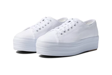 Женские кеды Keds Triple Up Canvas платформенные, белые