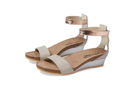 Naot Pixie beige lizard leather/silver threads leather/rose gold leather