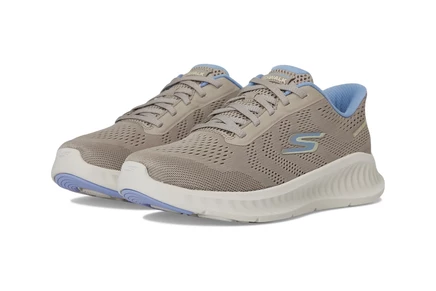 Женские слипоны Skechers Go Walk Now, серо-коричневые/синие