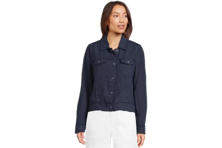 Женская льняная куртка Tommy Bahama Two Palms Raw Edge, синяя