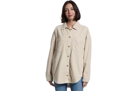 Prana Annies Canyon Cord Shacket almond