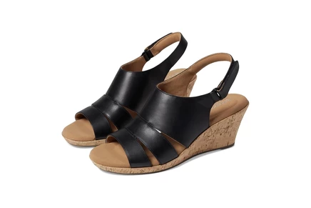 Женские босоножки Rockport Briah Sling на танкетке из натуральной кожи, черные