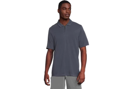 Мужская рубашка Johnston & Murphy Vintage Birdseye Zip Polo navy
