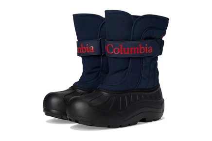 Детские зимние ботинки Columbia Kids Powderbug Snowlite Strap, темно-синие/оранжевые