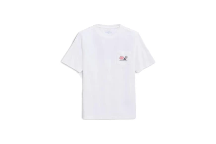 Мужская рубашка Vineyard Vines Kids Football Bts Short Sleeve Tee (Toddler/Little Kids/Big Kids) white cap
