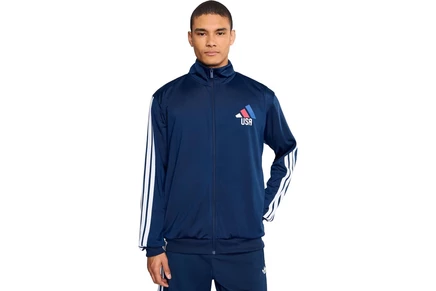 Мужская олимпийка Adidas USA OLP Track Top, темно-синяя