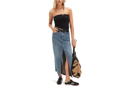 Юбка Free People Nothing Better Denim Maxi