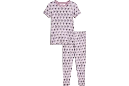 Детская пижама Kickee Pants Kids с принтом, фиалковая