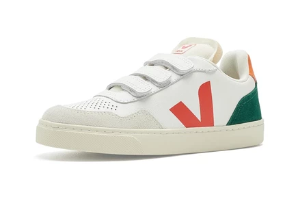 Детские кроссовки VEJA Kids Small V-90, белые/марс/гольф